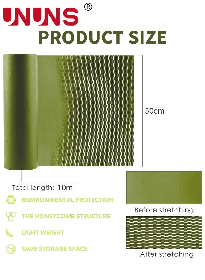 UNUNS Honeycomb Packing Paper,50cm x 18m Sustainable Alternative To Bubble Wrap For Moving Shipping Packing Roll,Eco Friendly Bubble Wrap Alternative Roll Kraft Paper Packing,Green - Image 2